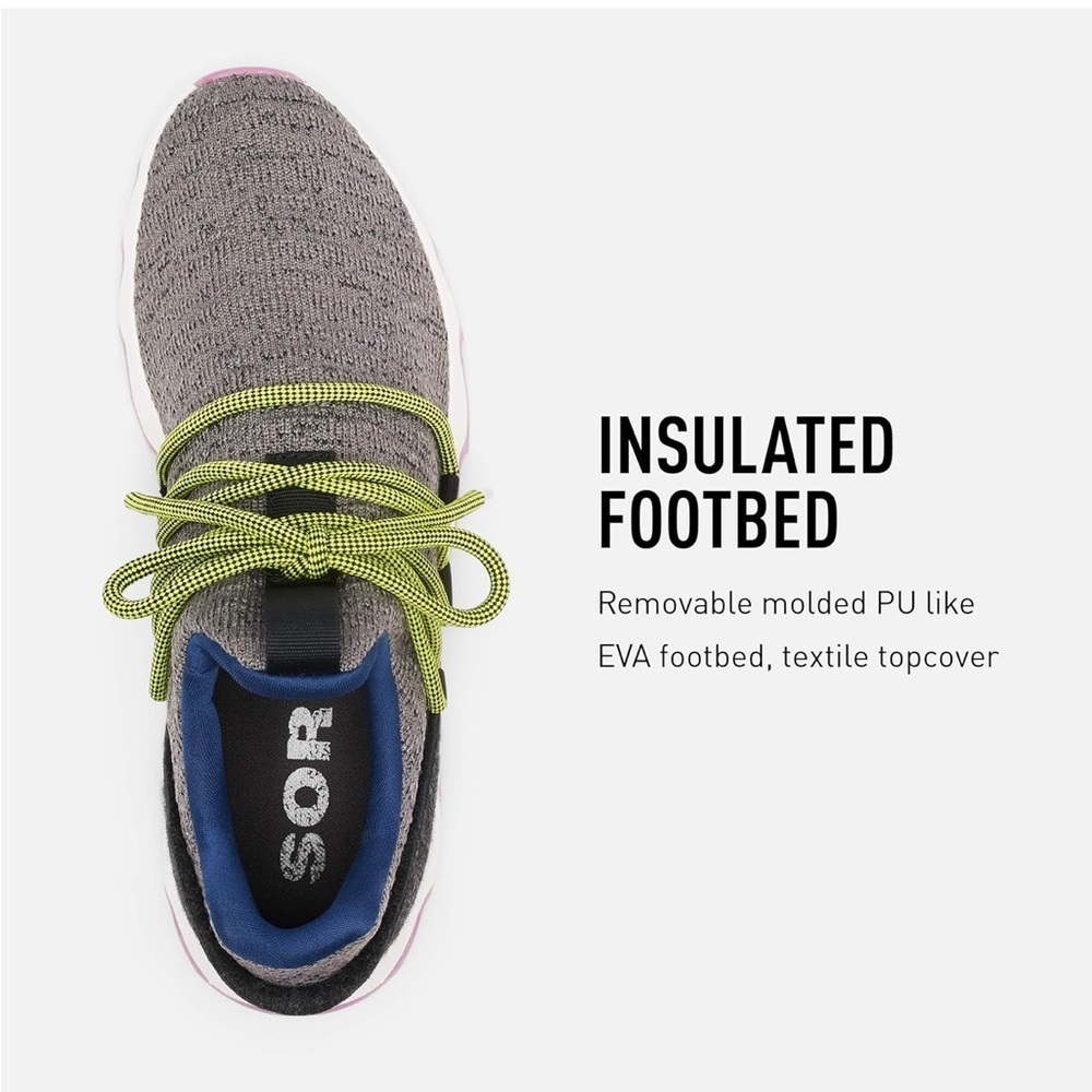 SOREL | kinetic lace up grey knit sneaker - Picture 9 of 9